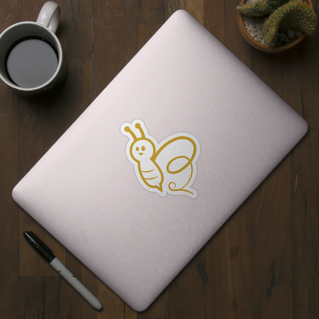 B initials in bee shape logo and vector icon by asepsarifudin09